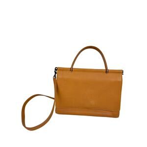 Vintage COACH Handbag Tan Leather Inner Pocket Magnetic Top Handle Crossbody Bag